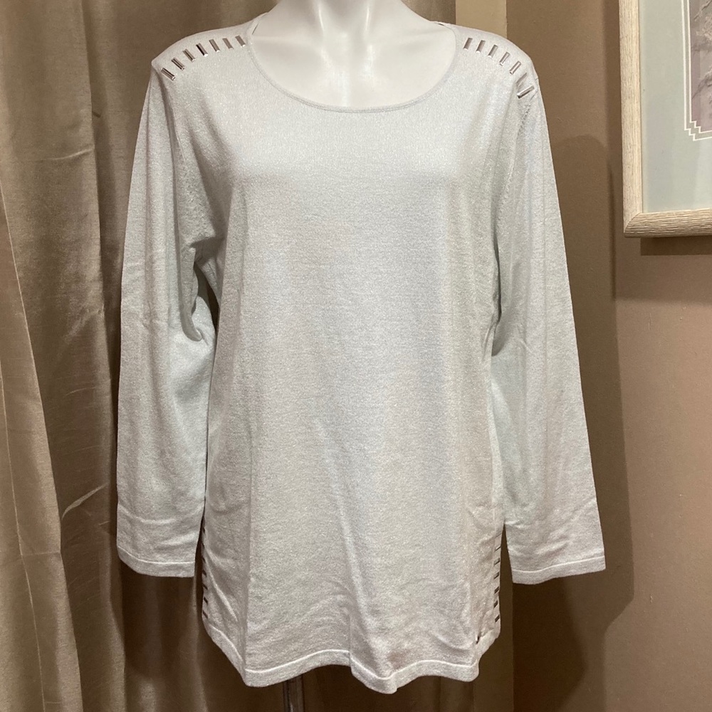 Calvin Klein Shimmer Sweater w Metal Bars